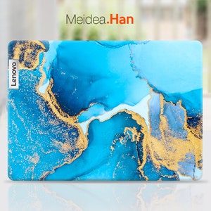 Lenovo Yoga Laptop Skin Decals Personalized Gift Blue Marble Vinyl Sticker for Lenovo Slim Legion Ideapad Yoga Thinkbook Thinkpad