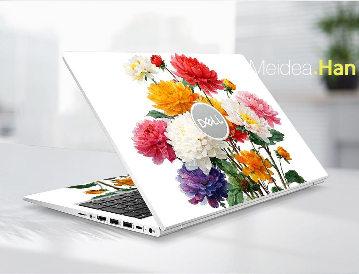 Custom Laptop Case Dell 15 DC15250 Decal Beautiful Flower Bouquet ...