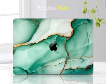 Macbook Pro Skin Personalization Gift Green Marble Design Macbook Pro Protective Skin Stylish Macbook Decal Personalized Vinyl Wrap Sticker