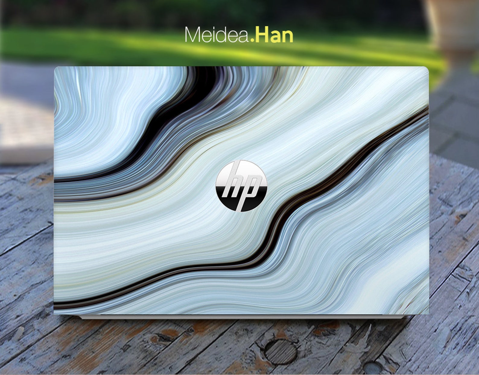 Laptop Skin Hp Elitebook 840 Personalized Customizable Gray Marble ...