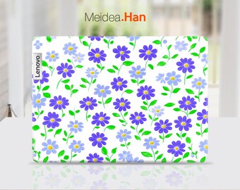 Lenovo Laptop Skin Top Aufkleber Benutzerdefinierte Zeichnung Lila Blumen Design Vinyl Aufkleber Geschenke für Sie für Lenovo Slim Legion Yoga Idealapad Thinkbook
