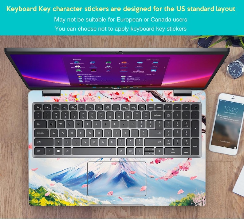 Hp Laptop Skin Logo Protection Unique Art Gift Pink Flowers Patterns ...