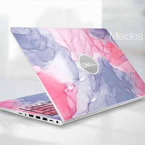 Marble Laptop Skin Dell, Dell Xps 13 Skin,Personalized Handmade Gift Pink Colors Pattern Vinyl for Xps Latitude Inspiron Vostro Precision