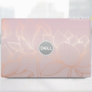Dell Laptop Skin Latitude 5540 Aufkleber Personalisierte Benutzerdefinierte Kunst Lotus Design Vinyl Geschenk für Frauen für Xps Latitude Inspiron Vostro