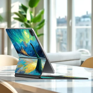 Magic Keyboard Skin Smart Folio Skin Custom Oil Painting Distant Castle Design for Magic Keyboard Folio Smart Folio Magic Keyboard Folio