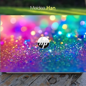 Vinilos personalizados precortados para portátiles HP, calcomanías de vinilo personalizadas, diseño de luces coloridas para Spectre Pavilion Victus Omen Elite Probook