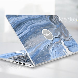 Dell Laptop Skin Latitude 5580 Personalisierte anpassungsfähige Marble Curve Vinyl Blau Geschenk für Frauen für Xps Latitude Inspiron Vostro Präzision
