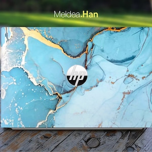 Hp Laptop Pre-Cut Skin Gepersonaliseerde Gift Aanpasbare Blue Marble Vinyl voor Spectre Envy Pavilion Victus Omen Elite Probook