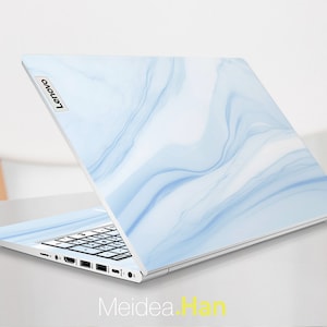 Custom Laptop Skins Lenovo Legion Decal Personalised Aesthetic Blue Marble Texture For Legion Yoga Slim Thinkpad Thinkbook Ideapad Series
