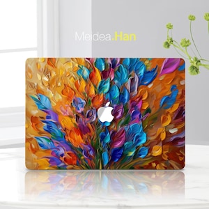 Macbook Skin Birthday Gifts Colorful Oil Painting Design Mac Pro Top Protective Skin Stylish Apple 14 Decal Personalized Vinyl Wrap Sticker