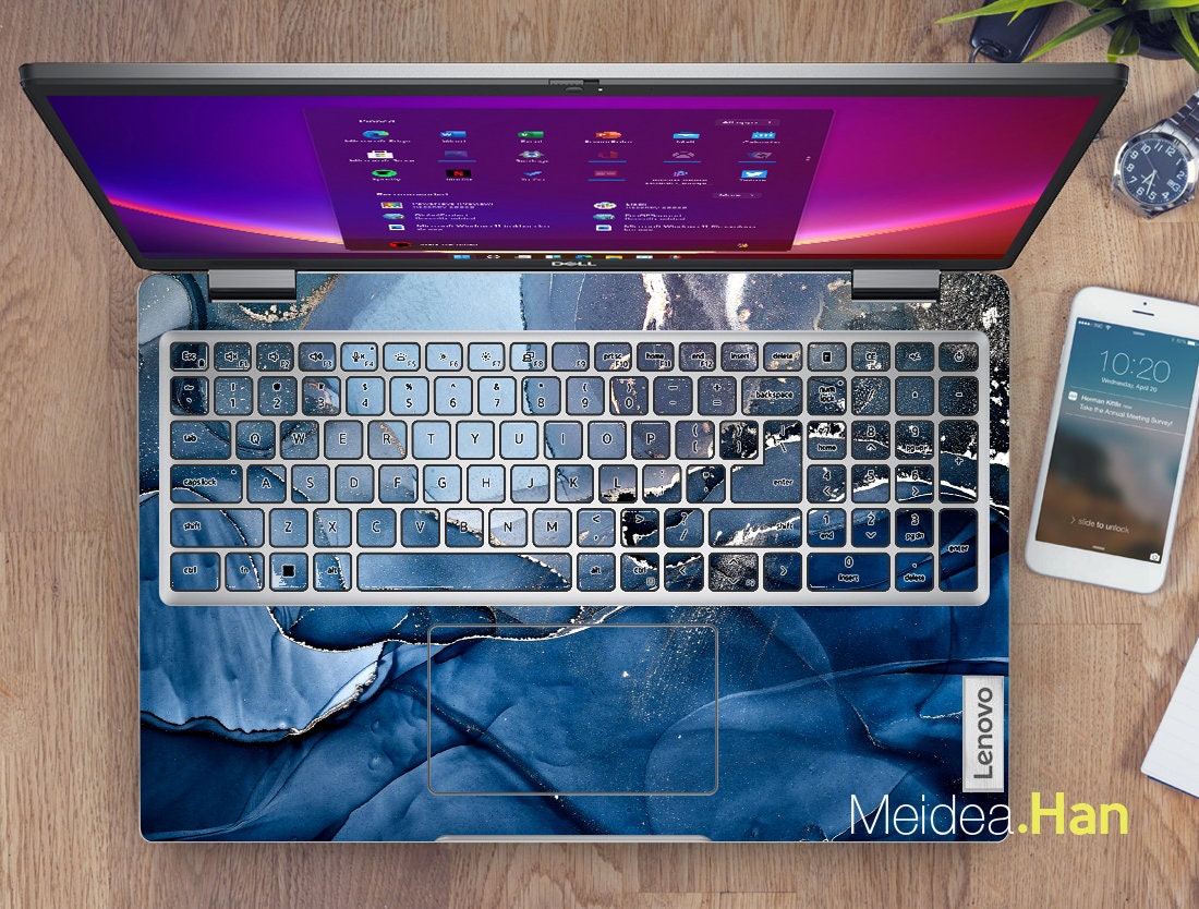 Lenovo Ideapad 15.6 スキンシール パーソナライズギフト ブルー
