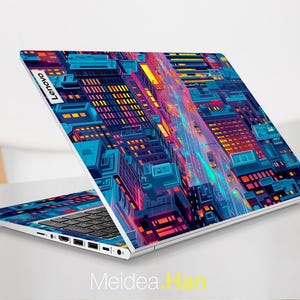 Laptopskinn Lenovo Decal Yoga 7 Stickerpersonlig present Stad Natt Scene Konstdesign för Lenovo Slim Legion Ideapad Yoga Thinkbook Thinkpad bild 5