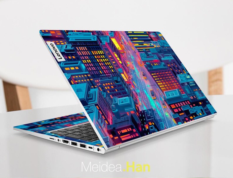 Laptopskinn Lenovo Decal Yoga 7 Stickerpersonlig present Stad Natt Scene Konstdesign för Lenovo Slim Legion Ideapad Yoga Thinkbook Thinkpad bild 5