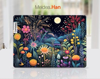 Hülle für Laptop Lenovo Zubehör Benutzerdefinierte Aufkleber Personalisierte Geschenke Nachtlandschaft Blumen Muster für Slim Yoga Legion Thinkpad Thinkbook