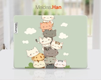 Calcomanía personalizada para portátil Lenovo IdeaPad 1 15IJL7, bonita calcomanía, regalo personalizado, diseño de gato para Legion Yoga Thinkpad Thinkbook Ideapad