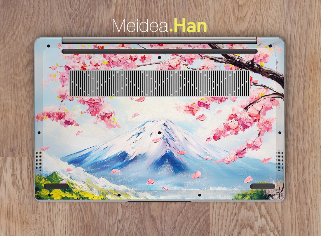 Hp Laptop Skin Logo Protection Unique Art Gift Pink Flowers Patterns ...