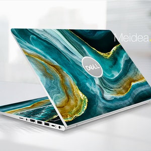Dell xps 13 9300 skin personalizado adesivo de vinil com curva verde dourada para XPS Latitude Inspiron Vostro Alienware Precision