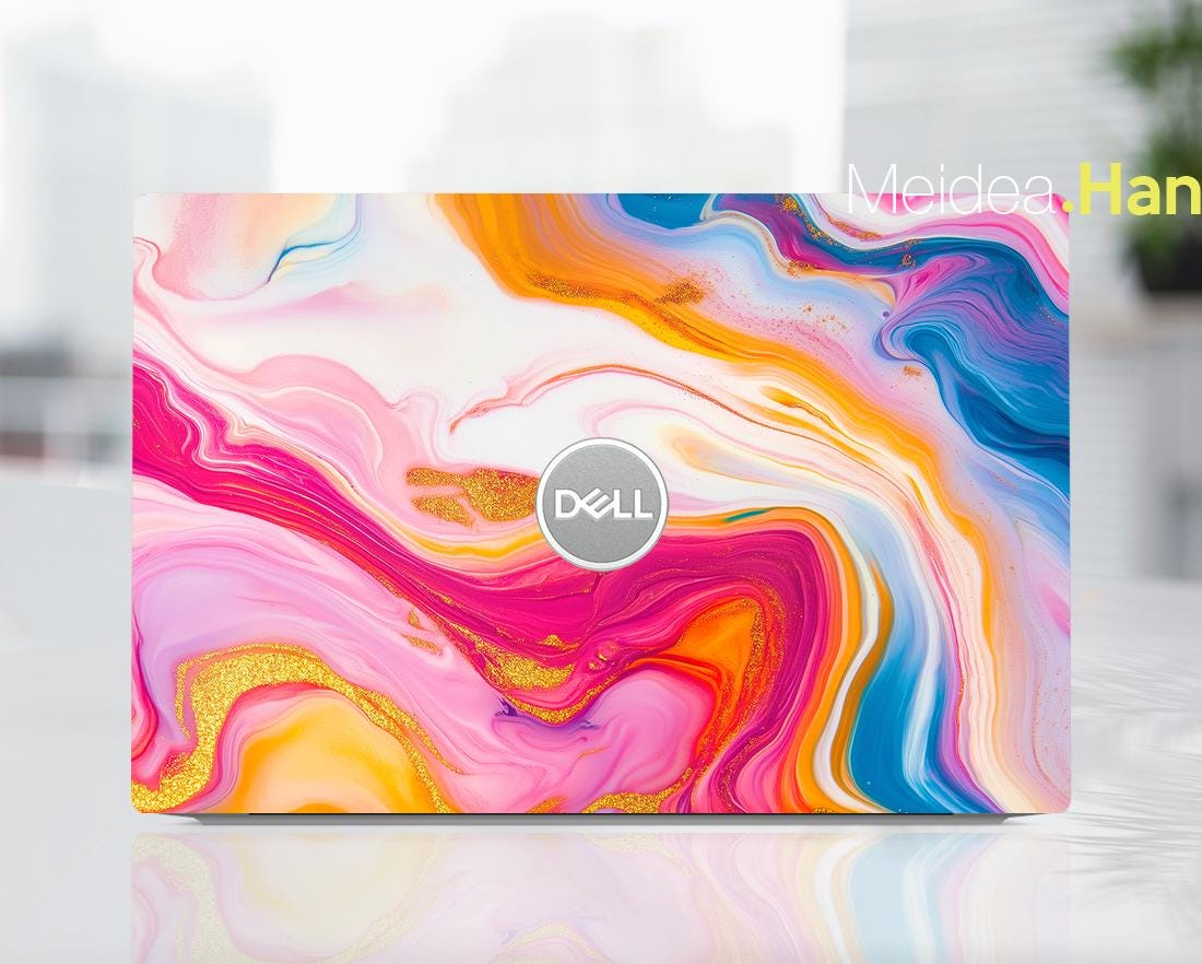 Dell Laptop Skin Inspiron 14 5445 Art Gift Custom Sticker Colorful Marble Unique Design for Xps Latitude Inspiron Vostro Alienware Precision