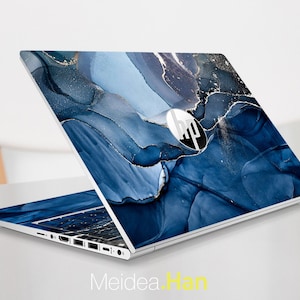 Hp Elitebook Skins Pre-Cut Personalized Gift Customizable Blue Marble Vinyl for Spectre Envy Pavilion Victus Omen Elite Probook