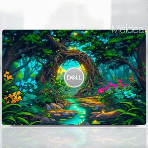 Laptop Skin Dell 5440 Vinyl Decal Protect Sticker Custom Gift Beautiful Green Forest Scene for Xps Latitude Inspiron Alienware Precison