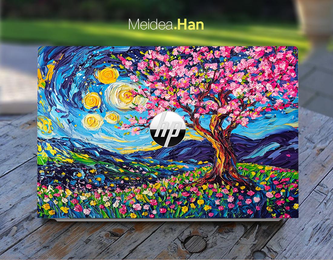Hp Custom Decal Laptop Personalized Sticker Oil Painting Colorful ...