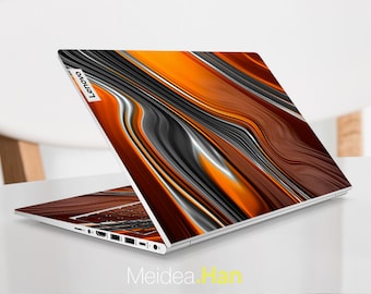 Custom Laptop Skin Lenovo Yoga Vinyl Decal Personalised Handmade Gift Brown Marble Texture For Slim Legion Yoga Thinkbook Ideapad Thinkpad