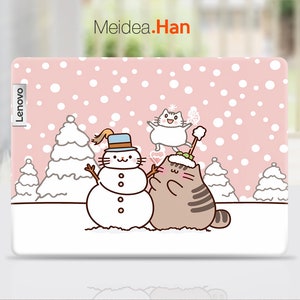 Lenovo Laptop Skin Sticker Cute Cartoon Snowman Pattern Design Personalized Gift Vinyl Decal For Legion Yoga Slim Thinkpad Thinkbook Ideapad