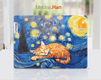 lenovo Laptop skins 16 Inch Sticker Custom Decal Sleeping Cat Design Gift For Women For Lenovo Slim Legion Ideapad Yoga Thinkbook Thinkpad