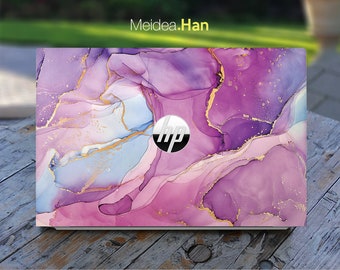Hp Laptop Marble Skin, gepersonaliseerde aanpasbare kleuren marmeren textuur vinyl voor Spectre Envy Pavilion Victus Omen Elite Probook