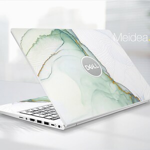 Naklejka na laptopa Dell G15 w kolorze zielonym Simple Lines Xps 13 Personalizowana, dostosowywana naklejka winylowa do Xps Latitude Inspiron Vostro Precision zdjęcie 3