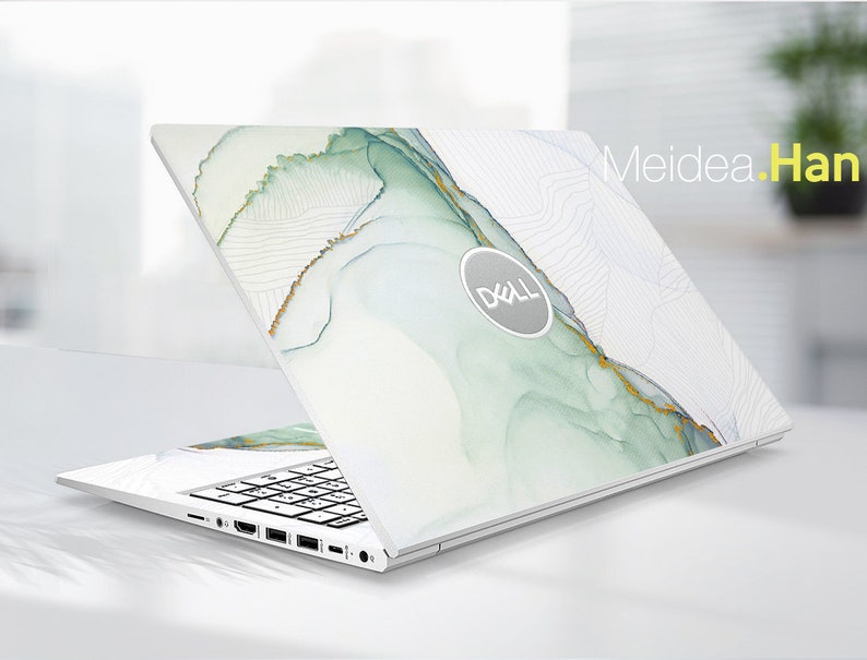 Naklejka na laptopa Dell G15 w kolorze zielonym Simple Lines Xps 13 Personalizowana, dostosowywana naklejka winylowa do Xps Latitude Inspiron Vostro Precision zdjęcie 3