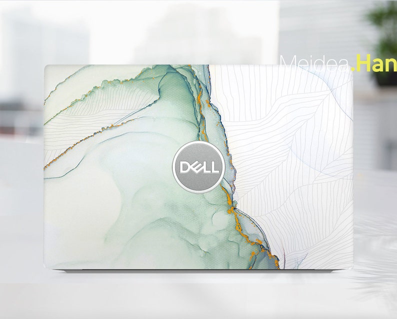 Naklejka na laptopa Dell G15 w kolorze zielonym Simple Lines Xps 13 Personalizowana, dostosowywana naklejka winylowa do Xps Latitude Inspiron Vostro Precision zdjęcie 1