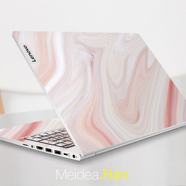 Lenovo Laptop Skins Ideapad 3 Regalo personalizzato Vinile in marmo rosa linee semplici per Lenovo Slim Legion Ideapad Yoga Thinkbook Thinkpad