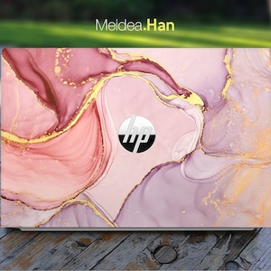 Hp Pavilion Skins, Hp Spectre X360 14 Skin, Personalized Customizable Pink Marble Texture Vinyl for Envy Pavilion Victus Omen Elite Probook