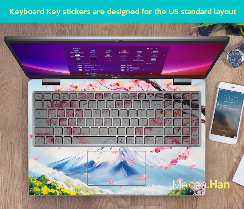 Hp Laptop Skin Logo Protection Unique Art Gift Pink Flowers Patterns ...