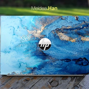 Hp Laptop Skin Elitebook 840 G3 Personalized Customizable Blue Gray Marble Texture Vinyl For Spectre Envy Pavilion Victus Omen Elite Probook