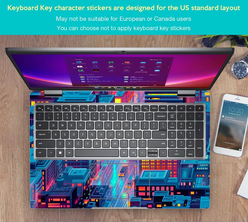 Laptopskinn Lenovo Decal Yoga 7 Stickerpersonlig present Stad Natt Scene Konstdesign för Lenovo Slim Legion Ideapad Yoga Thinkbook Thinkpad bild 4