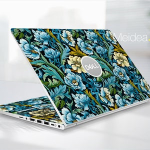 Laptop Skin Protect Dell Inspiron 14 Inch Custom Decals Unique Gift Blue Aesthetic Floral Pattern Design For Xps Alienware Precison Latitude