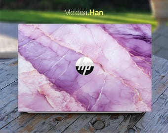 HP 15-ey Laptop Skin Custom Decal Designed Accessorie Purple Marble Design Vinyl Sticker for Specter Envy Pavilion Victus Omen Elite Probook