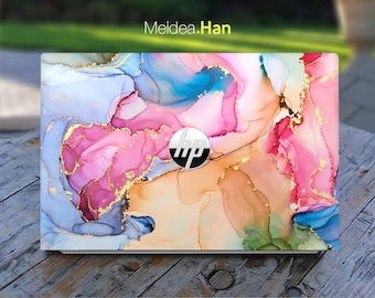 Hp Laptop Skin Hp Probook 450 G7 Personalized Customizable Watercolor Marble Vinyl for Spectre Envy Pavilion Victus Omen Elite Probook
