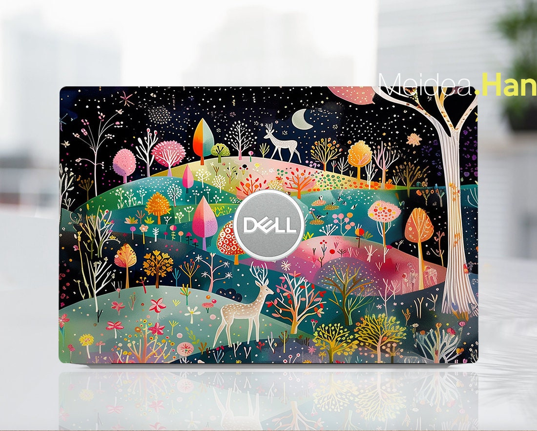Dell Skin voorgesneden sticker Gepersonaliseerde sticker Aangepast cadeau Kleurrijk abstract bosontwerp Vinyl voor Xps Latitude Inspiron Vostro Precision