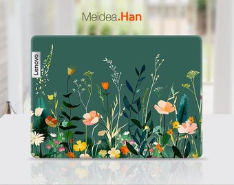Lenovo Yoga Skin Laptop Lid Custom Sticker Personalize Gift Floral Design Vinyl Decal for Lenovo Slim Legion Ideapad Yoga Thinkbook Thinkpad
