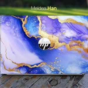 Hp Accessories 15-Ew Custom Laptop Skin Art Sticker Unique Gift Purple Marble Texture for Spectre Envy Pavilion Victus Omen Elite Probook
