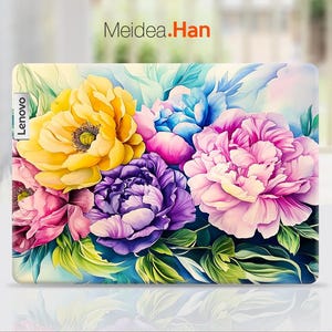 Custom Skin Lenovo Accessories Laptop Decals Custom Sticker Brithday Gift Colorful Flower Design for Legion Yoga Thinkpad Thinkbook Ideapad