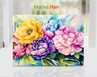 Custom Skin Lenovo Accessories Laptop Decals Custom Sticker Brithday Gift Colorful Flower Design for Legion Yoga Thinkpad Thinkbook Ideapad