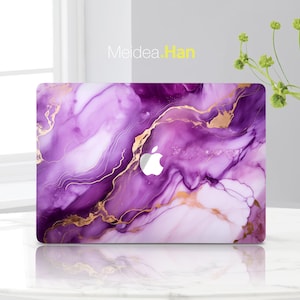 Apple Laptop Skin Unique Decal Custom Gift Purple Marble Texture Design Vinyl Macbook Air Skin Mother&#39;s Day Gifts Mac Protector Wrap Sticker