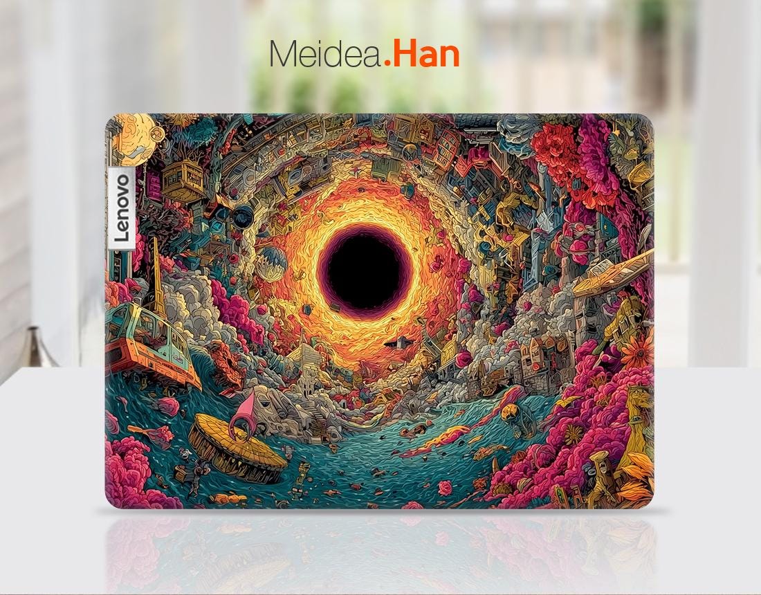 Lenovo Skin for Ideapad 1 15AMN7 Personalized Gift Colorful Black