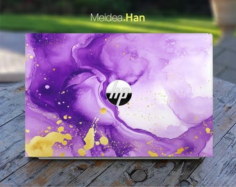 Hp Sticker Gaming Laptop 15-FA Skin Personalized Decal Custom Gift Purple Marble Design for Spectre Envy Pavilion Victus Omen Elite Probook