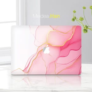 Laptop Accessories Custom Skin Macbook Decal Pink Marble Design Gifts for Her Stylish Macbook Decal Art Display Personalized Vinyl Sticker