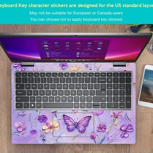 Lenovo Laptop Protective Film ThinkPad X1 Personalized Gift Purple Flower Design for Women for Slim Legion Ideapad Yoga Thinkbook Thinkpad image 4